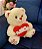 Urso Branco com um Coração "Amor" em branco 25 cm de Pelúcia - Imagem 2