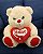 Urso Branco com um Coração "Amor" 25 cm de Pelúcia - Imagem 1