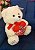 Urso Branco com Laço e um Coração "Eu Te Amo" 40 cm de Pelúcia - Imagem 2