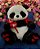Panda Três Corações e Laço "I Love You" 50 cm de Pelúcia - Imagem 1