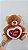 Urso Caco Caramelo Presente Coração "I LOVE YOU" 21 cm de Pelúcia 88H-24103-20 - Imagem 1