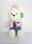 Urso Policial Protetor Branco/Rosa 25 cm de Pelucia 66-6956-25 - Imagem 1