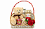 Cesta Romântica - Urso Mensageiro do Amor 30 (trinta) cm com Ferrero Rocher 150g - Imagem 1
