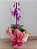 Orquídea Denphalaenopsis Roxa em Vaso Decorado - Imagem 1