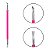 Espátula Dupla para Cutículas em Inóx com Silicone Rosa Isis Cutelaria - Imagem 1