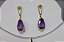 Brincos e Pingente em Prata banhado a ouro com Ametista natural - Imagem 3