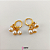 Brinco Argolinha Pérolas Pequena Folheado A Ouro 18k - Imagem 3
