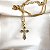 Colar Cruz Religioso Folheado A Ouro 18K - Imagem 5