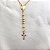 Colar Corrente Terço Pescoço 50cm Crucifixo Folheado A Ouro 18k - Imagem 3