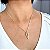 Colar com pingente em formato de triangulo folheado em ouro 18k - Imagem 3