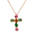 Colar Cruz Pedraria Folheado A Ouro 18k - Imagem 1