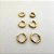 Brinco Trio Argolinha Zircônia Folheado A Ouro 18k - Imagem 4