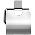 Porta Papel Higiênico Papeleira Metal Inox  Cromada Luxo Design Quadrado de Parede - Imagem 4