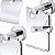 Porta Papel Higiênico Papeleira Metal Inox Cromada Luxo Base Redonda de Parede - Imagem 5