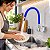 Torneira Cozinha Parede Quadrada Bica Flexível Azul C88 - Imagem 6