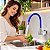 Torneira Cozinha Parede Quadrada Bica Flexível Azul C88 - Imagem 8