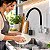 Torneira Cozinha Parede Quadrada Bica Flexível Preta C88 - Imagem 8