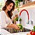 Torneira Cozinha Parede Quadrada Bica Flexível Vermelha C88 - Imagem 8