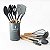 Kit 12 Utensílios De Cozinha Em Silicone Com Cabo De Madeira - Imagem 6