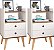 Conjunto Mesa de Cabeceira Kit Mesinha Canto Quarto Lateral Cama 2 Gavetas Organizadoras Retrô Quarto - Imagem 1
