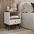 Conjunto 2 mesa de cabeceira retrô pés palitos 1 gaveta luxo -TED- Branco/Nature - Imagem 5