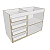 Balcão Gabinete de Pia 100% MDF Branco TX 15mm 120 x 81 x 52cm 2 Portas e 4 Gavetas - Imagem 2