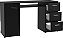 Escrivaninha Mesa para Computador Madesa Alaska 3 Gavetas 1 Porta - Preto - Imagem 4