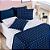 Cobre Leito Queen 03 Peças Dupla Face 200 Fios Estampado Petit Poá - Marinho - Imagem 1