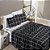 Jogo de cama Casal padrão 04 peças Micro Percal 200 Fios Austin Estampa - Preto - Imagem 1