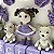 Porta maternidade com menina, dois cachorros e lavanda - Imagem 2