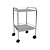Mesa Auxiliar em Aço Inox com Rodízio e Varanda 40x40x80cm - Imagem 1