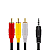 Cabo Adaptador P2 Macho Para 3 RCA Macho AV Áudio Vídeo 150cm – Para TV Box, LCD, Tubo, Receptor, Conversor - Imagem 1