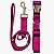 Coleira c/ Guia Great Pets Roxa Metal Tamanho P - Imagem 1