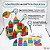 Conjunto de Construção Magnética 100 Peças Brinquedo Educativo com Formas Coloridas A partir 3 anos - Imagem 2