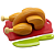 COLECAO COMIDINHAS FRANGO COM CORTE + TABUA + FACA - Imagem 1