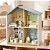 Casa De Boneca Infantil Madeira Mobiliada Brinquedo Educativo - Imagem 1