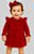 Vestido Infantil e Bebê Luxo em Plush Vermelho Macio com Laço - Imagem 1