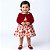 Vestido de bebê com Bolero 100% Algodão Imperial Vermelho 2 Meses a 6 Anos - Imagem 2