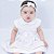 Vestido de Bebê e Infantil Branco com Bolero em Plush 100% Algodão 2 Peças 2 Meses a 6 Anos Batizado - Imagem 4