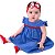Vestido de Bebe Infantil Menina Azul Jeans 100% Algodão 2 Meses até 6 Anos Mundo Nina - Imagem 1