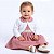 Vestido de Bebê Infantil Menina com Bolero em Plush com aplique em Pérola 100% Algodão 2 Meses a 6 Anos Carol - Imagem 1