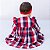 Vestido de Bebê Infantil Xadrez Manga Longa 100% Algodão Toque Macio 2 Meses até 6 Anos Cecília - Imagem 3