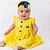 Vestido Bebê Menina Infantil Amarelo 100% Algodão Brasil Copa do Mundo 2 Meses a 4 Anos - Imagem 1