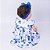 Vestido de Bebê Floral Azul Luxo Festa 100% Algodão 2 Meses a 6 Anos Rafaela - Imagem 2