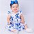 Vestido de Bebê Floral Azul Luxo Festa 100% Algodão 2 Meses a 6 Anos Rafaela - Imagem 3