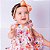 Vestido de Bebê Infantil Toque Macio estiloso Floral Laranja 100% Algodão 2 Meses até 6 Anos Juliana - Imagem 5
