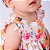 Vestido de Bebê Infantil Toque Macio estiloso Floral Laranja 100% Algodão 2 Meses até 6 Anos Juliana - Imagem 2