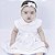 Vestido de Bebê Menina Branco Roupa Menina Infantil 100% Algodão 2 Meses a 6 Anos Batizado - Imagem 3