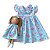 Kit Vestido Bebê e Infantil Menina Estampado Luxo com Boneca de pano Presente 100% Algodão 2 Meses a 6 Anos Maya - Imagem 2