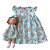 Vestido Bebê Infantil Menina com Boneca de pano 100% Algodão Presente 2 Meses a 6 Anos Estampado - Flor - Imagem 4